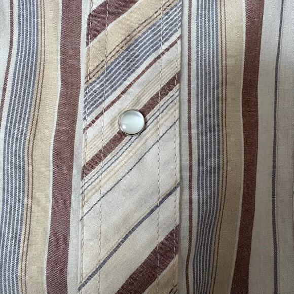 Wrangler Vintage Pearl Snap Striped Western Shirt Size XL - Picture 3 of 6